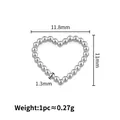 Silver beaded heart charm for DIY jewelry making with dimensions 11.8mm by 11mm - Heart (1.3x11mm) / Steel