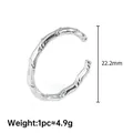 Verstellbarer silberner Ring in unregelmäßiger Wellenform mit 22,2 mm Durchmesser - Silber Bambus Stil
