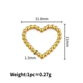 Golden beaded heart jewelry charm with dimensions 11.8mm width and 11mm height - Heart (1.3x11mm) / Gold