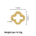 Golden clover charm bead for DIY jewelry making with detailed beaded texture - Clover (1.1x7.5mm) / Gold