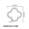 Silver stainless steel beaded clover charm pendant for DIY jewelry, 12.5mm size - Clover (1.3x12.5mm) / Steel