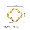 Golden stainless steel beaded clover pendant charm for DIY jewelry making 12.5mm size - Clover (1.3x12.5mm) / Gold