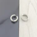 Polished silver stainless steel ear cuffs with punk style clip-on design for non-pierced ears - Steel