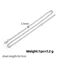 3.5mm silver titanium steel dragon bone chain necklace with lobster clasp and extension - Sun Flower Link Chain / Steel