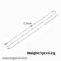 Collier à billes en acier inoxydable argenté avec fermoir, largeur 1,5 mm, longueur 55 cm - Chaîne Forçat Perlée / Acier