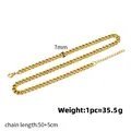 Χρυσή αλυσίδα Cuban Link 7mm από ατσάλι τιτανίου με κούμπωμα καβουράκι 50+5cm - Σύνδεσμος Διπλής Λείανσης (F1064) / 7mm Πλάτος 50+5cm Μήκος / Χρυσό 18Κ