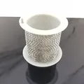 Silver stainless steel flat cable chain on white spool for DIY jewelry making - 2.5mm Width / Steel