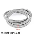 Polished silver stainless steel 10mm wide stretch snake chain bangle for women - Steel Color Triple Layer Elastic Bracelet 10mm