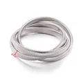 Polished silver stainless steel snake bone bracelet with an 8mm wide flexible spiral design - Steel Color Triple Layer Elastic Bracelet 8mm