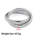 Polished silver stainless steel 10mm wide snake chain stretch bracelet for women - Steel Color Double Layer Elastic Bracelet 10mm