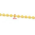 Golden smiley face link chain for DIY jewelry with 8mm circular polished metal charms - Vacuum Gold Handmade Smiley Chain (B361) / Gold