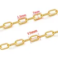 Golden stainless steel oval link chain for DIY jewelry with 1.5mm and 17mm size options - Medium Link / Vacuum Gold