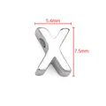 Pendentif lettre X en acier poli pour bricolage de colliers et bracelets, 7.5mm - Lettre X