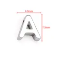 Perle lettre A en acier poli 6,9mm x 7,5mm pour création de bijoux artisanaux - Lettre A