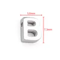Perle lettre B polie en acier inoxydable argenté pour bijoux DIY, taille 7.3mm x 5.8mm - Lettre B