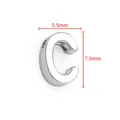 Pendentif lettre C en acier inoxydable argenté pour bijoux avec hauteur 7,9mm - Lettre C
