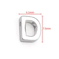 Pendentif lettre D en acier poli pour bijoux DIY avec dimensions de 7,5 mm - Lettre D