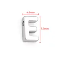 Perle lettre E en acier inoxydable poli pour bijoux DIY, dimensions 4,6mm x 7,5mm - Lettre E