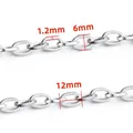 Silver stainless steel oval link chain variant with 1.2mm thickness for DIY jewelry - 1.2x6x12mm / Silver