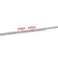 Sleek silver stainless steel curb chain with 2.2mm width and 0.6mm thickness links - Curb Chain (0.6x2.2mm) / Steel