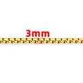 3mm polierte goldene Boxkette aus Edelstahl mit hochglänzender Oberfläche - Gold