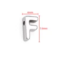Pendentif lettre F en acier inoxydable 3D poli miroir pour bijoux DIY, 4mm x 7,6mm - Lettre F