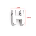 Pendentif lettre H en acier inoxydable poli argenté pour la création de bijoux - Lettre H