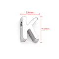 Pendentif lettre K en acier inoxydable poli pour bijoux DIY, 7,5 mm sur 5,4 mm - Lettre K