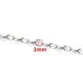 2mm zilveren roestvrijstalen lipketting voor DIY-halskettingen en armbanden - Lip Ketting (2 mm) / Staalkleur