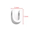 Pendentif lettre U en acier inoxydable poli pour bijoux DIY avec dimensions 5,1x7,1 mm - Lettre U