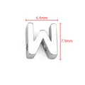 Pendentif lettre W en acier inoxydable poli 6,4x7,5mm pour création de bijoux - Lettre W
