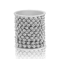 Polished silver stainless steel ball bead chain on a white spool for DIY jewelry making - Ultra Fine Style / Steel