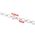 Polished stainless steel 9mm square link chain for DIY jewelry making accessories - Indented Square Chain (B328) / 6.6mm Width / Steel