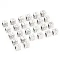 Set aus 7mm quadratischen Edelstahl-Buchstabenperlen A-Z für die DIY-Schmuckherstellung - Buchstabe A / Stahlfarben