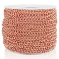 Roségouden roestvrijstalen schakelketting op spoel voor DIY sieraden en kettingen - 0.6x4x5mm / Roségoud