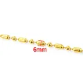 Golden stainless steel bead chain with alternating 6mm oval beads and small round beads - Round Oval Combined Chain / 6mm / 18K Gold