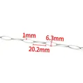 Silver stainless steel oval link chain for DIY jewelry making with 20.2mm length - Steel Color Oval Link