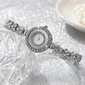 Elegante orologio da donna al quarzo argento con lunetta e cinturino decorati con strass - Orologio da Polso al Quarzo / Argento