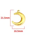 Polished gold crescent moon charm for DIY jewelry making, 21.5mm by 16.5mm size - Mirror Polished Crescent Pendant / Gold