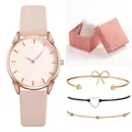 Set regalo orologio da donna al quarzo con quadrante floreale, bracciali e scatola - Orologio Bracciale e Scatola / Rosa