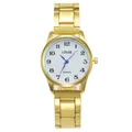 Orologio al quarzo dorato da uomo con quadrante bianco a cifre arabe e cinturino in acciaio - Cassa Oro Quadrante Bianco Donna