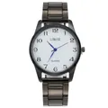 Montre quartz pour homme avec bracelet en acier gris et cadran à texture alvéolée - Boîtier Anthracite Cadran Blanc Homme