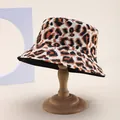 Classic leopard print reversible bucket hat for outdoor sun protection on display - M (55-58cm) / White Brown