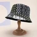 Patchwork καπέλο bucket με φλοράλ σχέδια σε ξύλινη βάση για προστασία από τον ήλιο - M (55-58cm) / Πράσινο του Στρατού