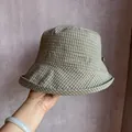 Detailed view of checkered sun hat texture with reinforced brim and adjustment buckle - M (56-59cm) / Army Green