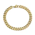 Polished gold Cuban link bracelet with lobster clasp and mirror finish for men - Golden DIY Bracelets