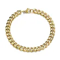 Classic golden Cuban link bracelet with lobster clasp for men in a polished finish - Golden DIY Bracelets