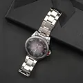 Men's business quartz watch with a brushed silver stainless steel strap and grey dial - Silver Case White Dial