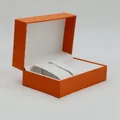 Scatola per gioielli arancione vivace con fodera bianca per orologi e braccialetti - Confezione Regalo Arancione Vivace Cinque Pezzi
