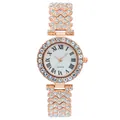 Orologio da donna di lusso in oro rosa con cinturino di cristalli e quadrante romano - Oro rosa